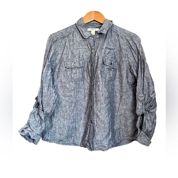 Style & Co 100% linen button  down shirt - Picture 1 of 10